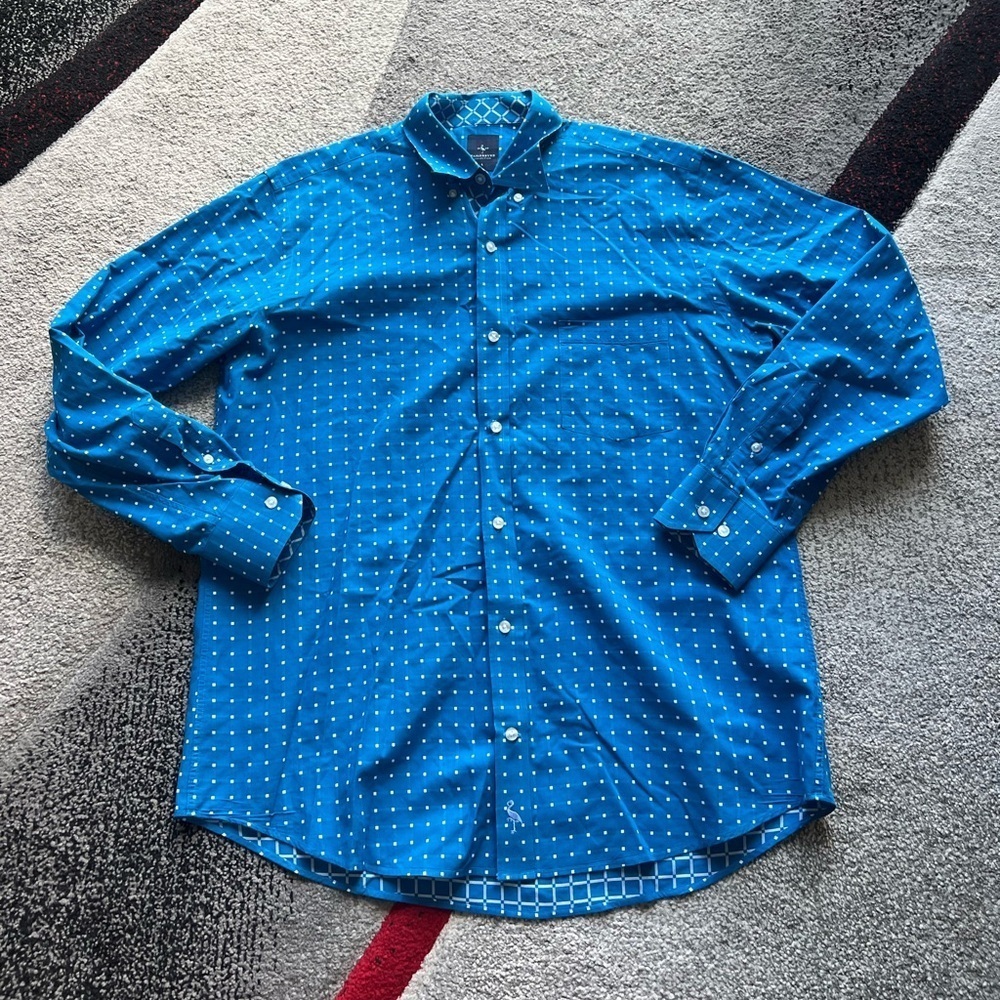 TailorByrd Collection Cyan Grid Pattern Shirt